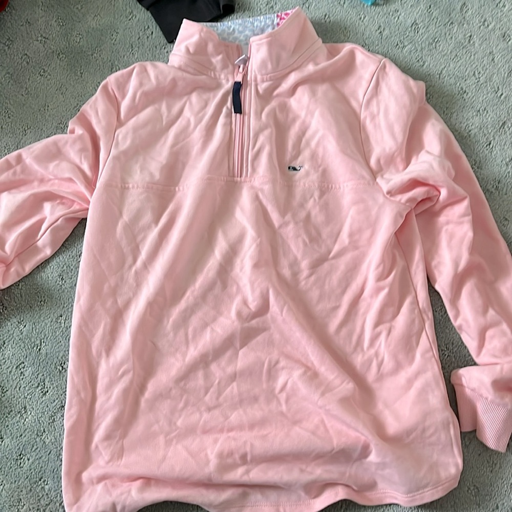 Vineyard vines half zip light pink